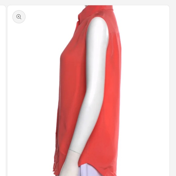 Givenchy Sleeveless Red Button-Up Blouse - Picture 2 of 2